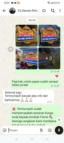 Testimonial Papan Bunga Pernikahan medalsari